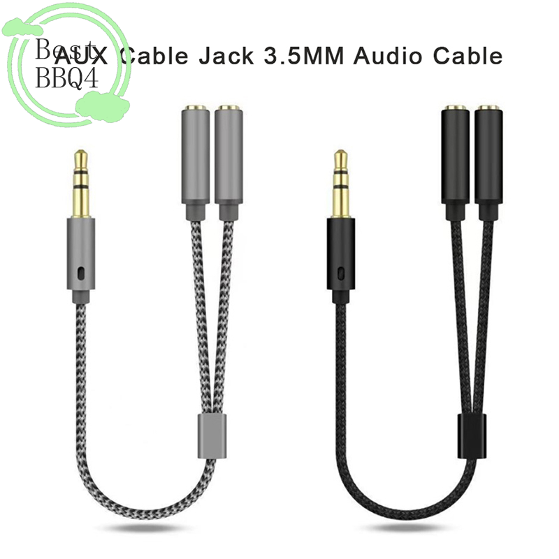 Earphone Splitter Jack - (BBQ4)AUX-kabel Jack 3,5 MM audiokabel mannelijk