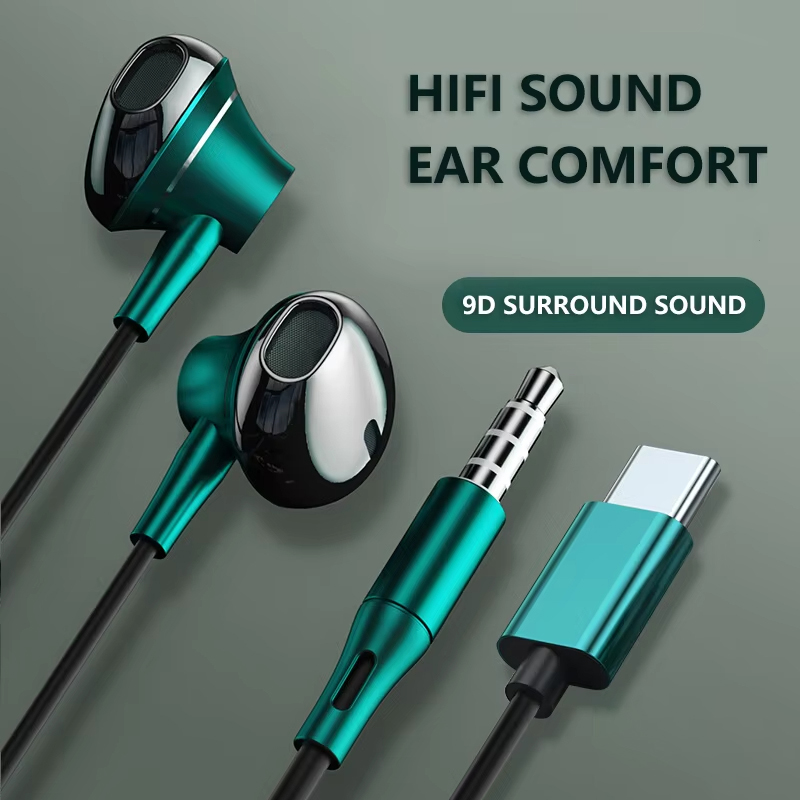 Audiophile Headphone Wired - 9D Bass Stereo Type C en