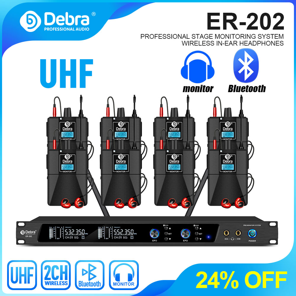 In Ear Monitor Iem - Debra UHF IEM ER-202 Draadloos In-Ear