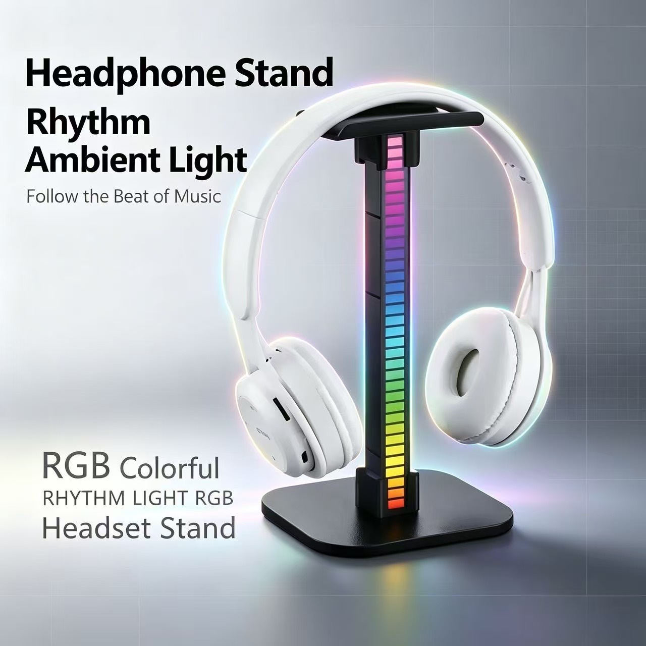 Gaming Headset Rgb - USB Gaming Hoofdtelefoonstandaard met RGB-ritmelicht, afneembare