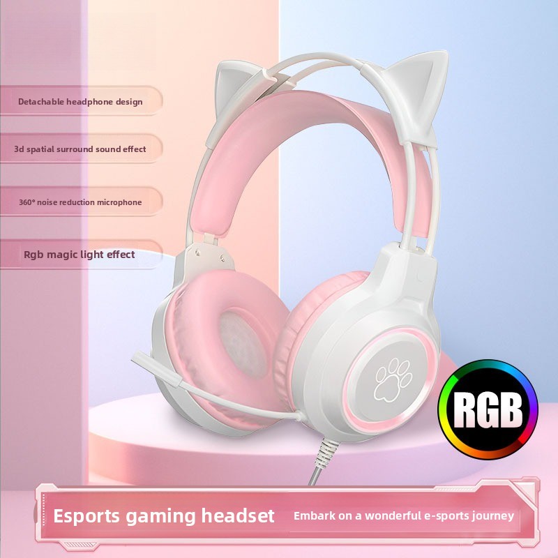 Gaming Headset Rgb - RGB-gaming-oortelefoons met flexibele high-definition microfoon 3,5