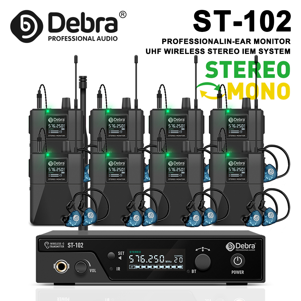 In Ear Monitor Iem - Debra ST-102 UHF IEM Stereo Draadloos