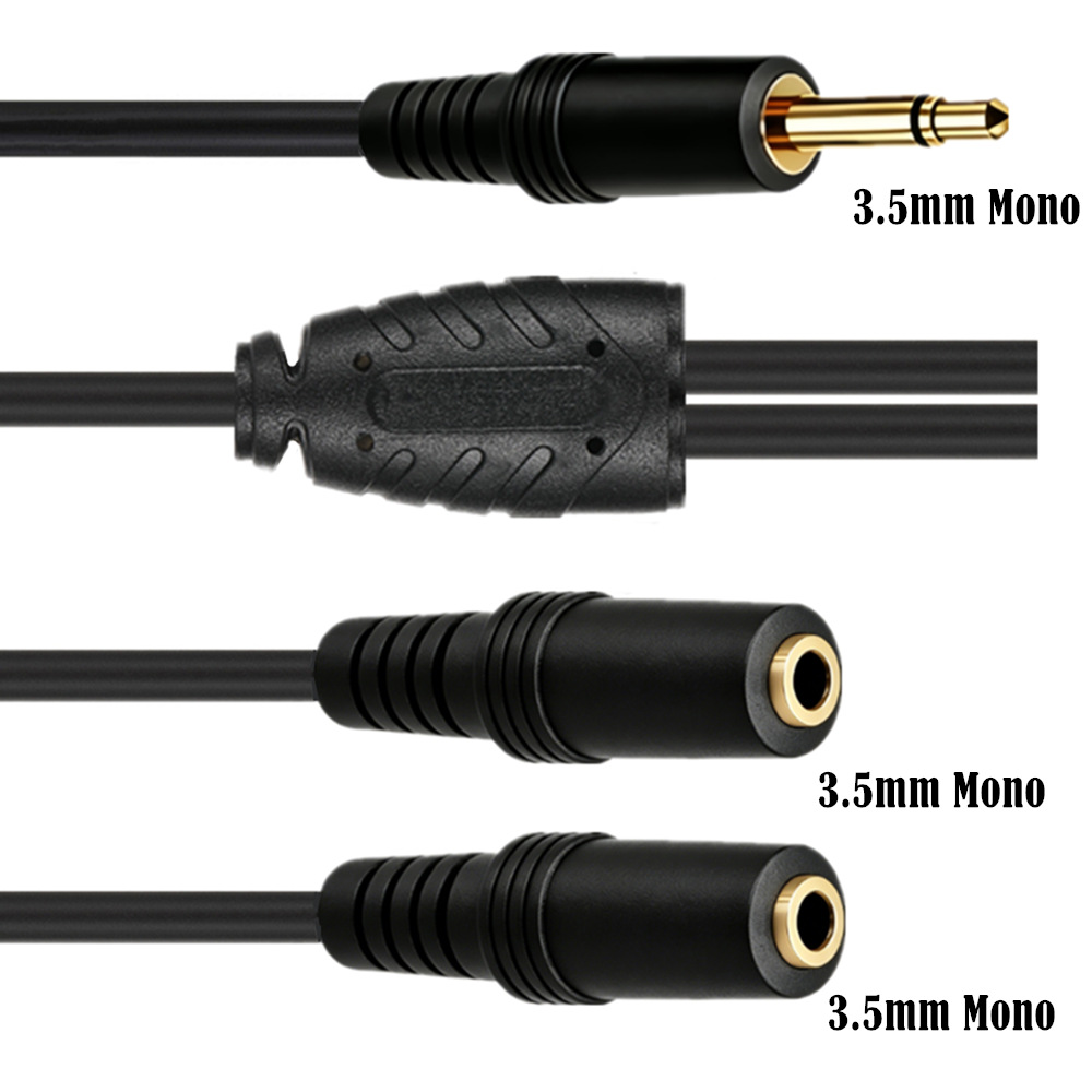 3.5mm TS Mono Male naar Dubbel - Earphone Splitter Jack recensie en prijs
